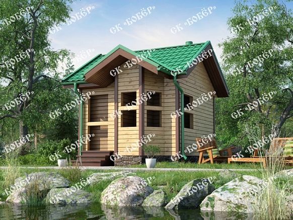 Сруб бани из бруса 4.7х4