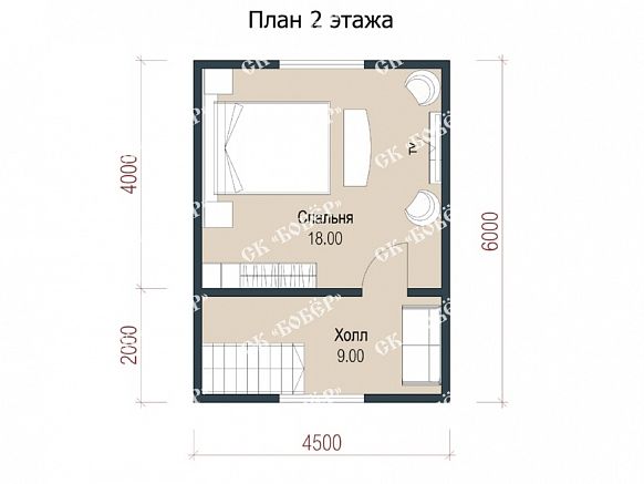 Дачный дом из бруса 6х7.5. фото