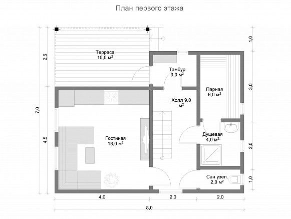 Сруб из бруса 7х8. фото